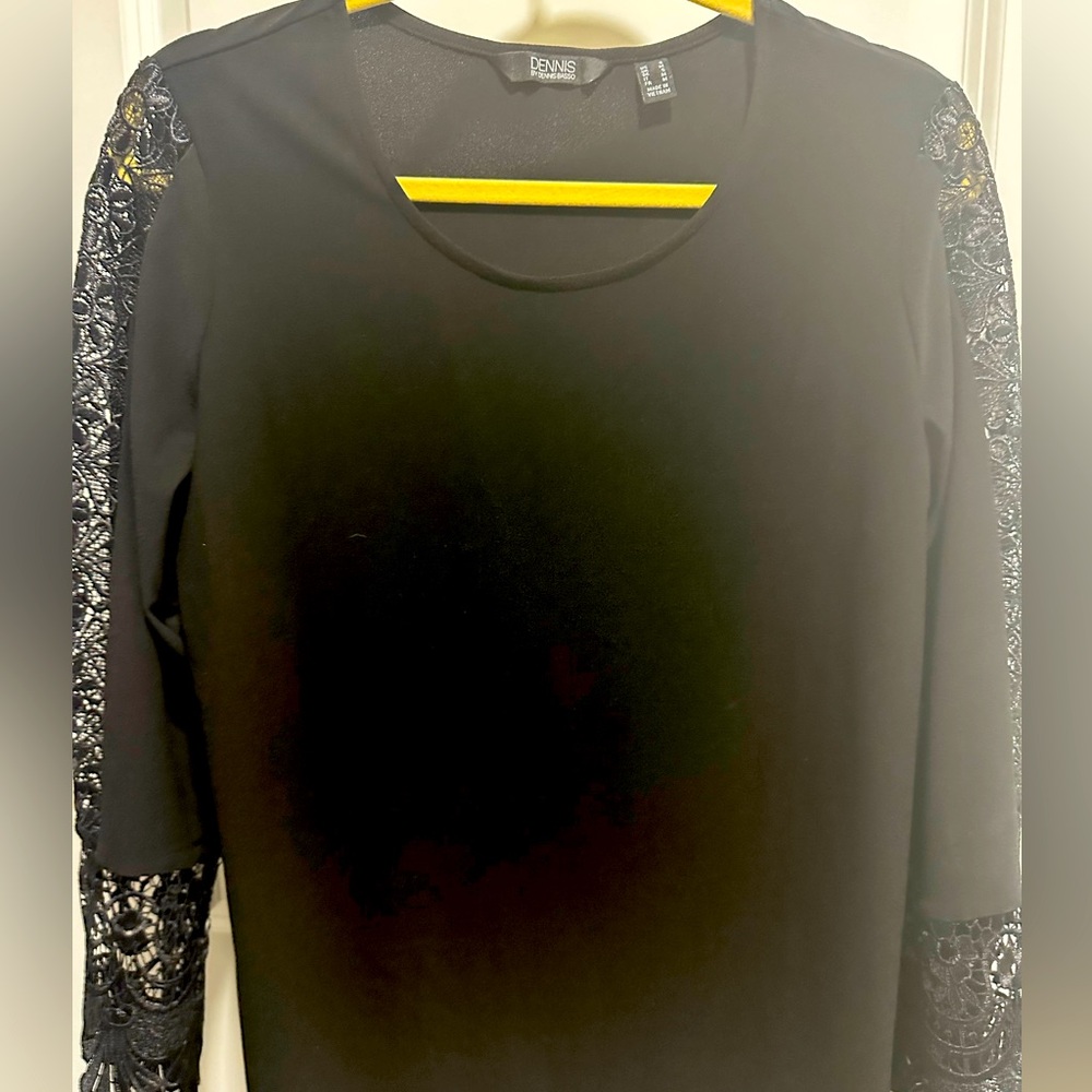 Dennis Basso Top with Lace sleeves